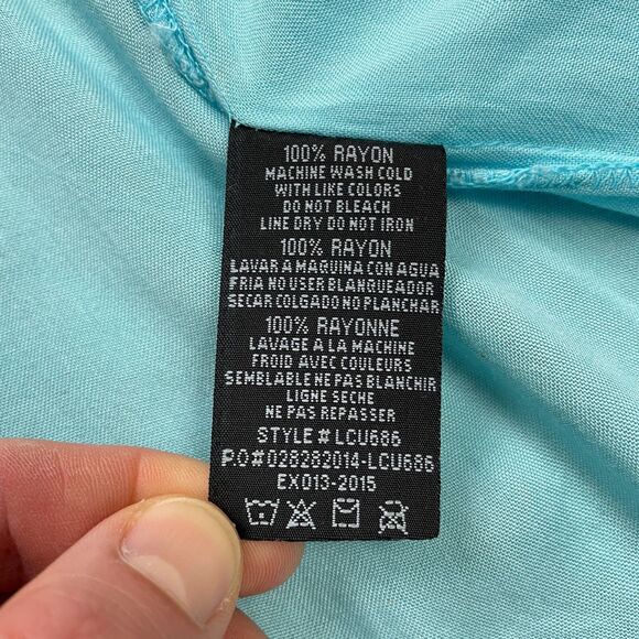 Exist Swimwear Beach Cover Up Womens Free Size Aqua Tie Dye Tassel Rayon NWD New - Picture 10 of 16